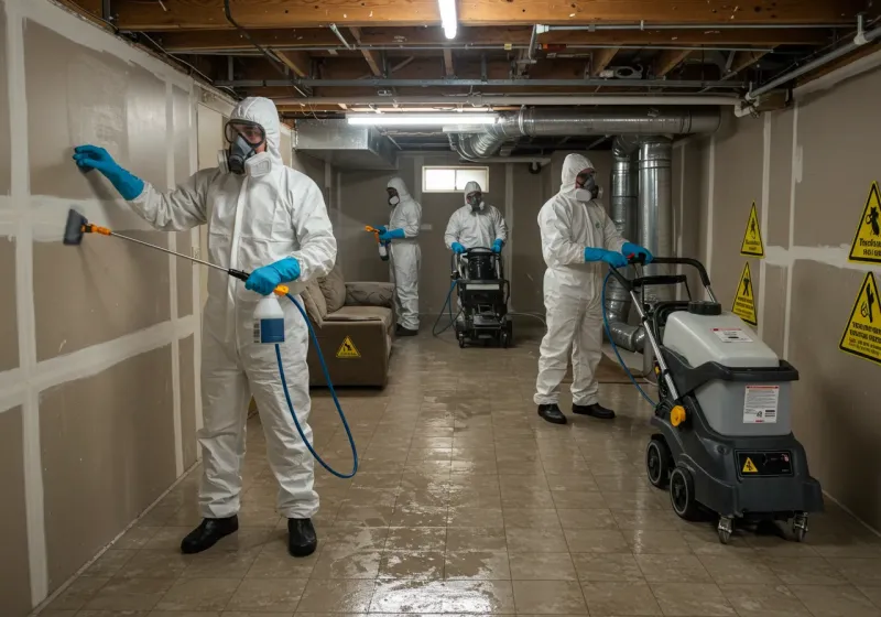 Basement Moisture Removal and Structural Drying process in Southaven, MS